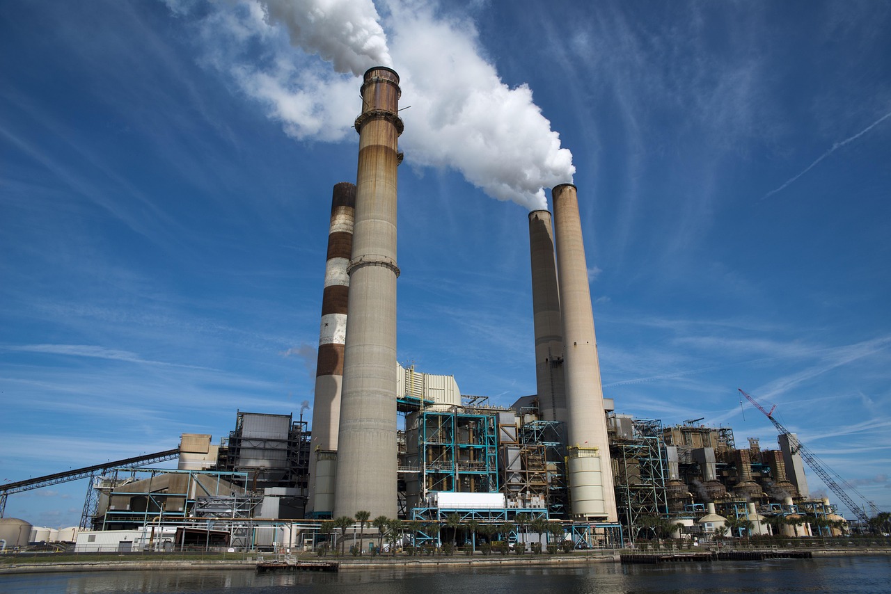 power plant, ruskin fl, florida, ruskin florida, nature, smoke stack, plant, power, industry, energy, industrial, steam, factory, pollution, smoke, gas, tower, stack, pollute, blue plant, blue smoke, blue energy, blue plants, blue power, blue pollution, blue industry